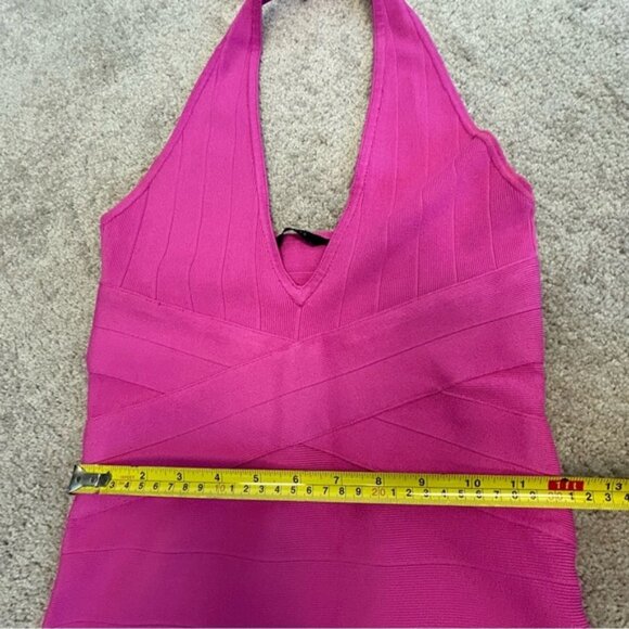 GUESS pink bandage bodycon halter top mini dress M sexy clubwear cocktail party - Picture 11 of 16